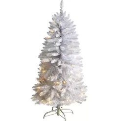 Christmas Trees>Kirklands Home 4 ft. Pre-lit Slim White Christmas Tree