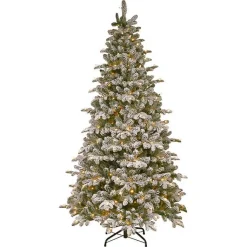 Christmas Trees>Kirklands Home 7.5 ft. Pre-Lit Snowy Everest Fir Christmas Tree