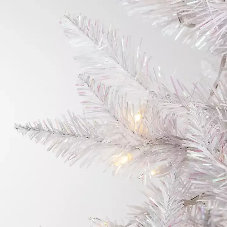 Christmas Trees>Kirklands Home 4 ft. Pre-Lit White Tinsel Christmas Tree
