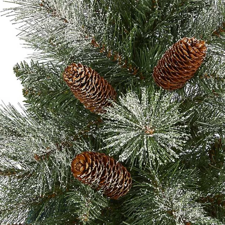 Christmas Trees>Kirklands Home 5 ft. Snowy Pine & Pinecones Christmas Tree