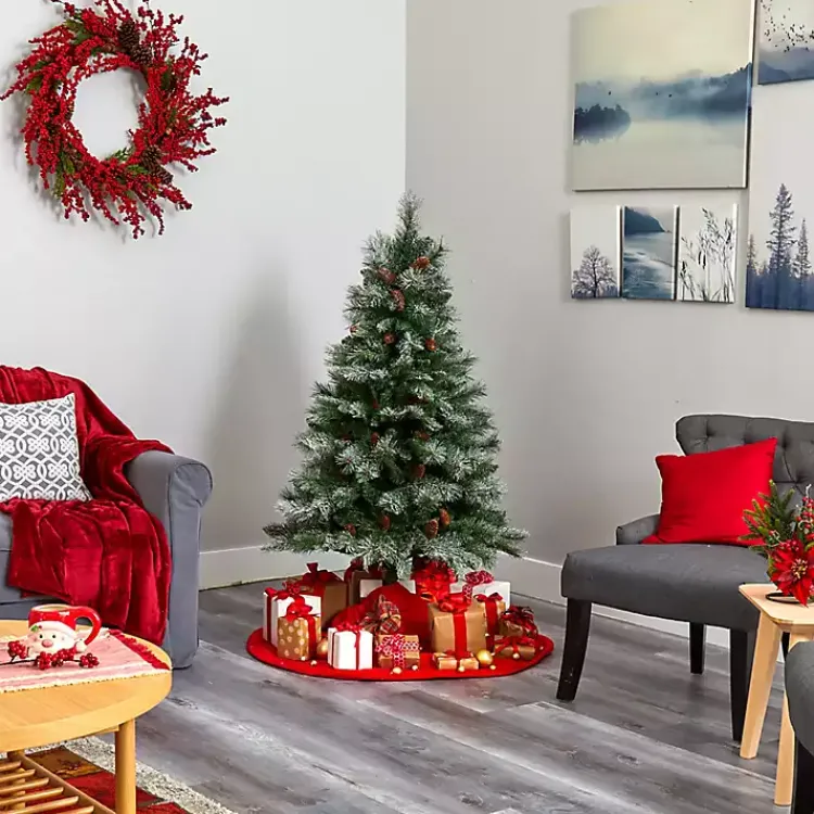 Christmas Trees>Kirklands Home 5 ft. Snowy Pine & Pinecones Christmas Tree