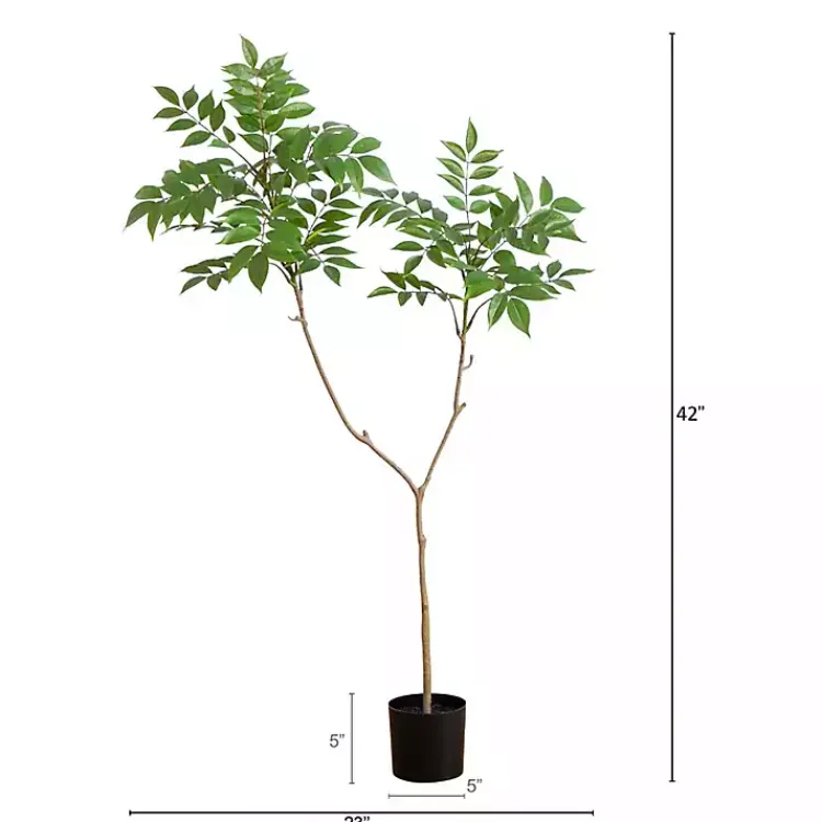 Trees & Topiaries>Kirklands Home 3.5 ft. Sumac Tree in Nursery Planter