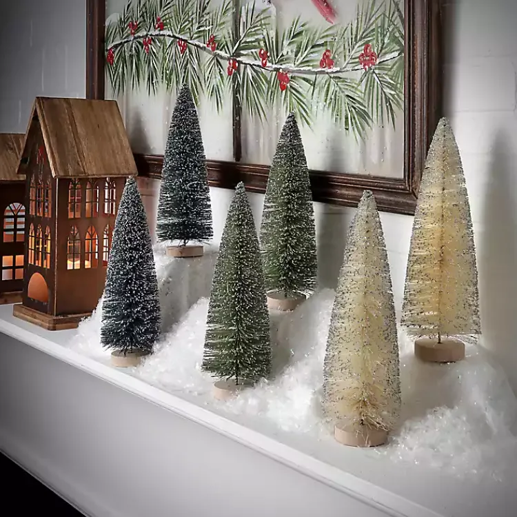 Christmas Decorations>Kirklands Home 9 in. Natural & Green Woodland Tree 6-pc. Set