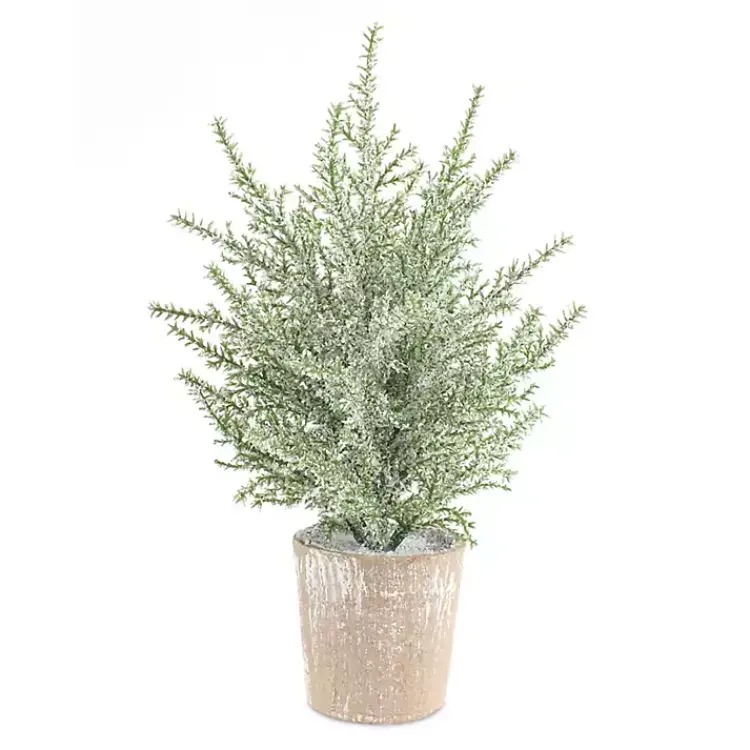 Christmas Arrangements & Garland>Kirklands Home 12 in. Potted Icy Pine Trees, Set of 6