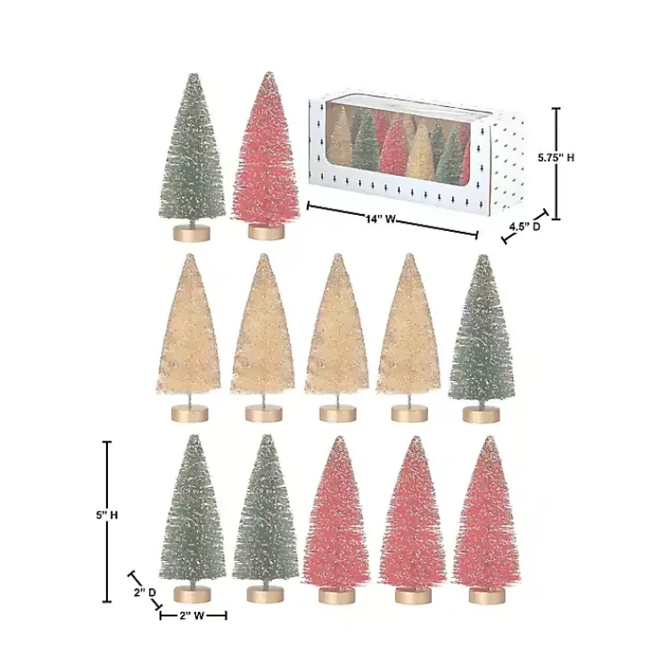 Christmas Decorations>Kirklands Home 5 in. Red & Green Woodland Tree 12-pc. Set