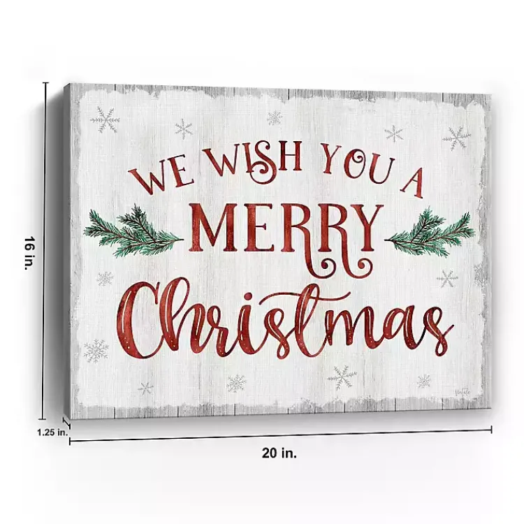 Christmas Art & Wall Decor>Kirklands Home A Merry Christmas Canvas Art Print, 16x20