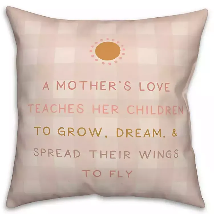 Pillows>Kirklands Home A Mother's Love Plaid Indoor/Outdoor Pillow Pink