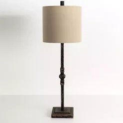 Kirklands Home Abbott Antique Black Buffet Lamp Tan Outlet
