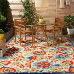 Kirklands Home Abstract Floral Outdoor Area Rug, 7x10 Multi Best