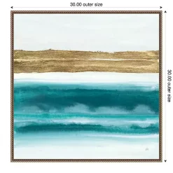 Kirklands Home Abstract Gold Emerald Beach III Canvas Art Print Outlet