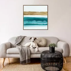 Kirklands Home Abstract Gold Emerald Beach III Canvas Art Print Outlet