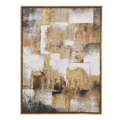Kirklands Home Abstract Gold Framed Canvas Art Print Sale