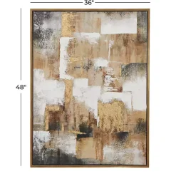 Kirklands Home Abstract Gold Framed Canvas Art Print Sale