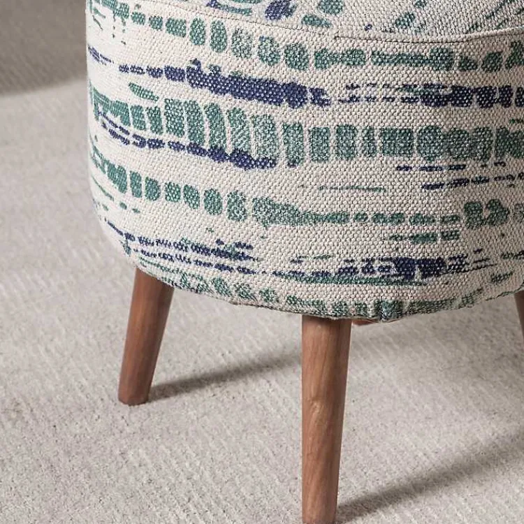 Kirklands Home Abstract Lines Wood Ottoman Stool Outlet