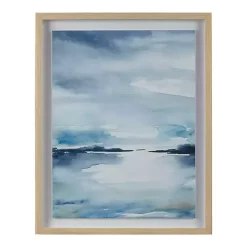 Kirklands Home Abstract Sparkling Sea Framed Wall Art Blue