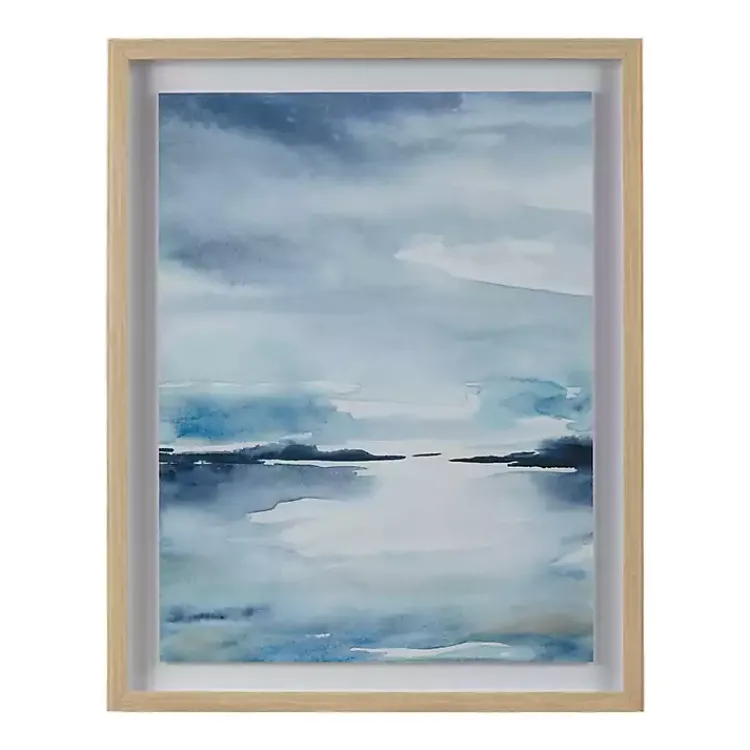 Kirklands Home Abstract Sparkling Sea Framed Wall Art Blue