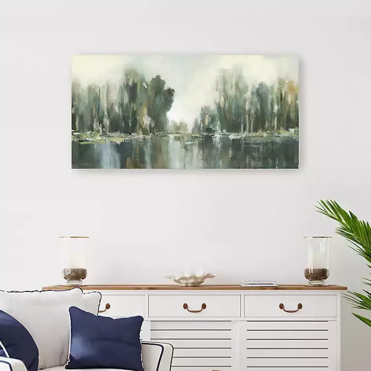 Kirklands Home Abstract Treeline Canvas Art Print, 40x20 in. Blue Sale