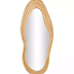 Kirklands Home Abstract Wavy Wood Wall Mirror New