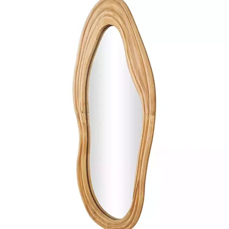 Kirklands Home Abstract Wavy Wood Wall Mirror New