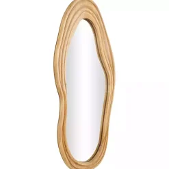 Kirklands Home Abstract Wavy Wood Wall Mirror New