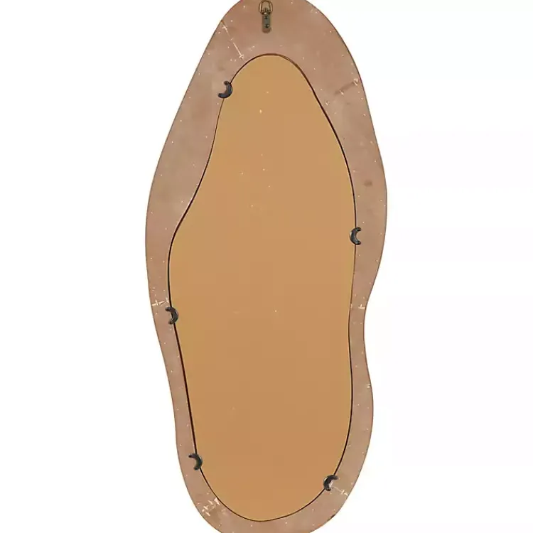 Kirklands Home Abstract Wavy Wood Wall Mirror New