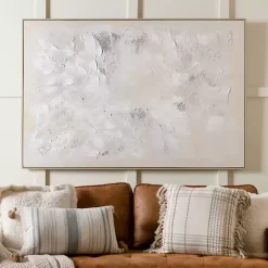Kirklands Home Abstract White Framed Canvas Art Print Discount