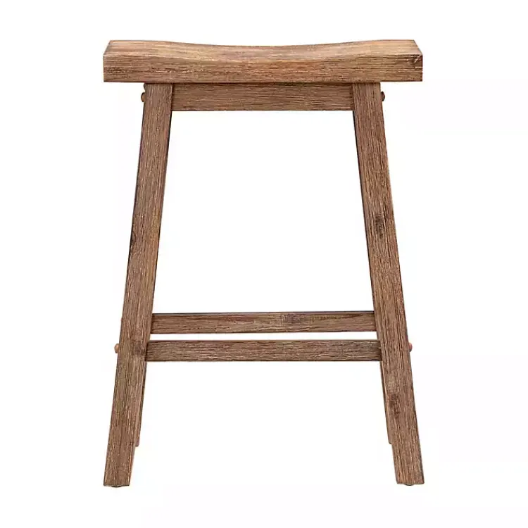 Kirklands Home Acacia Barnwood Saddle Counter Stools, Set of 2 Tan Hot