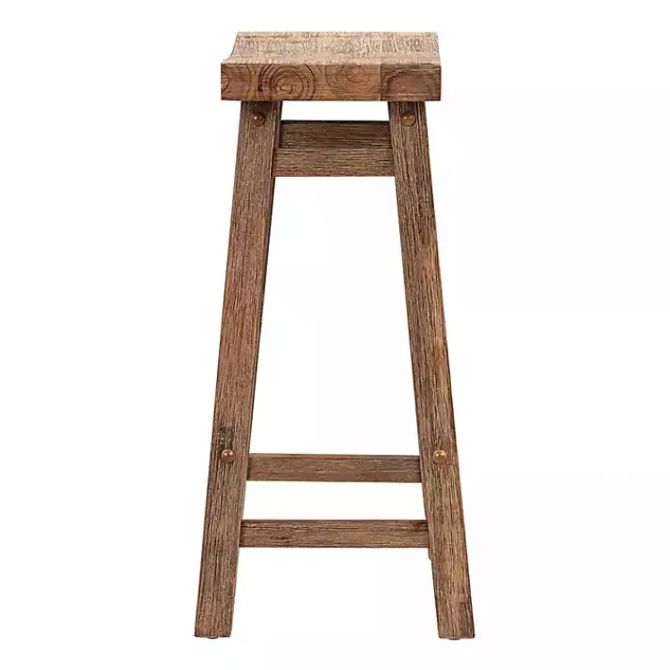 Kirklands Home Acacia Barnwood Saddle Counter Stools, Set of 2 Tan Hot