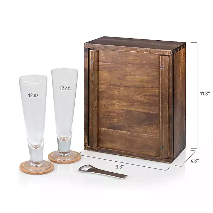 Kirklands Home Acacia Carolina Panthers Beer Glass Set Hot