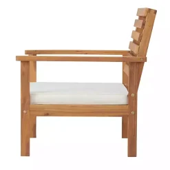 Kirklands Home Acacia White Cushioned Outdoor Chairs, Set of 2 Online