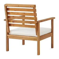Kirklands Home Acacia White Cushioned Outdoor Chairs, Set of 2 Online