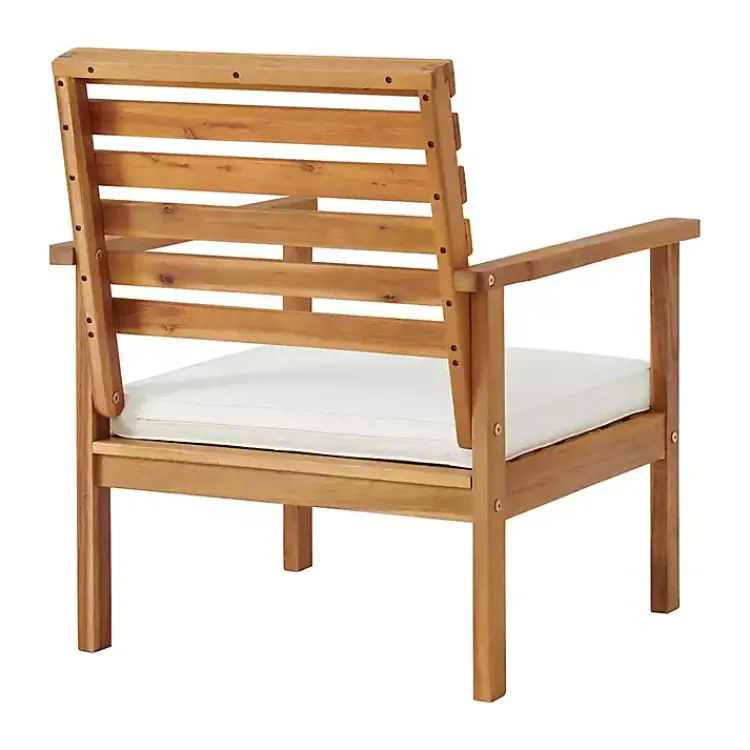 Kirklands Home Acacia White Cushioned Outdoor Chairs, Set of 2 Online