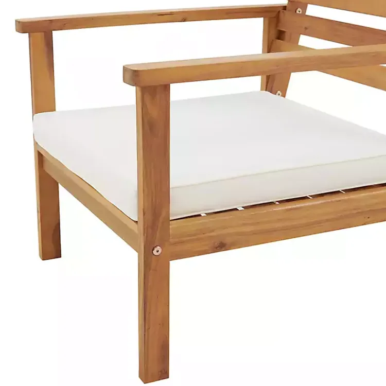 Kirklands Home Acacia White Cushioned Outdoor Chairs, Set of 2 Online
