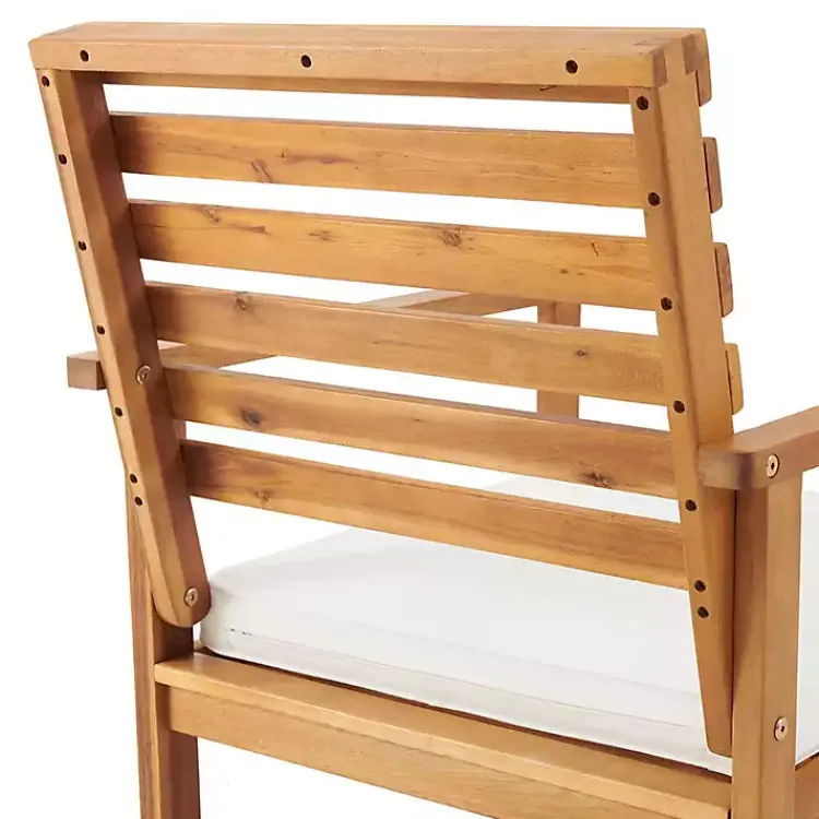 Kirklands Home Acacia White Cushioned Outdoor Chairs, Set of 2 Online