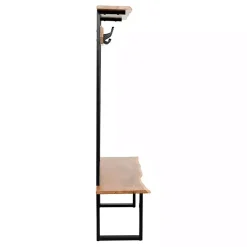Kirklands Home Acacia Wood Modern Storage Hooks Hall Tree Sale