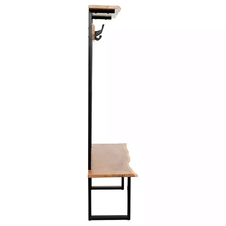 Kirklands Home Acacia Wood Modern Storage Hooks Hall Tree Sale