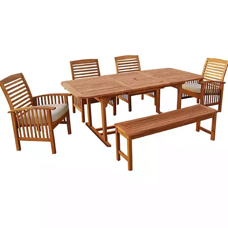 Kirklands Home Acacia Wood Outdoor 6-pc. Dining Set Tan Outlet