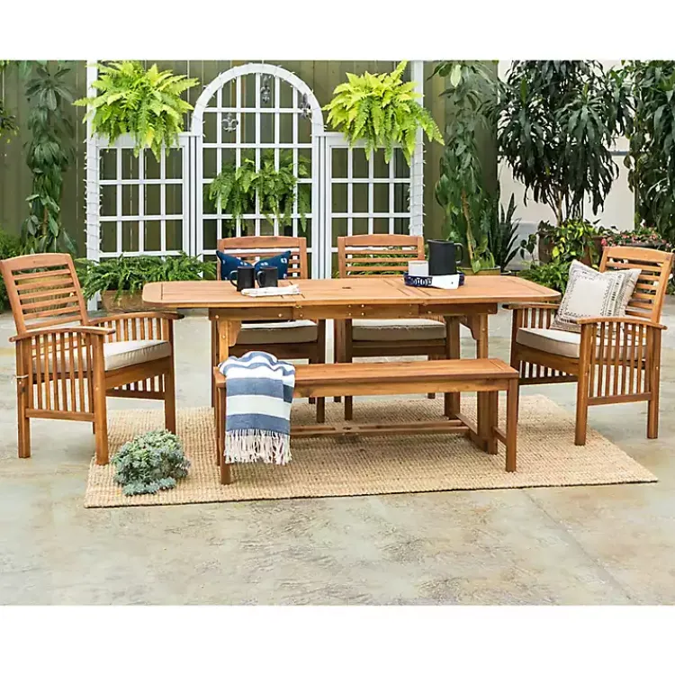 Kirklands Home Acacia Wood Outdoor 6-pc. Dining Set Tan Outlet