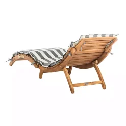 Kirklands Home Acacia Wood 3-pc. Chaise Set with Striped Cushions