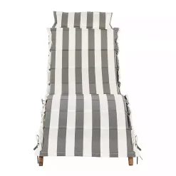 Kirklands Home Acacia Wood 3-pc. Chaise Set with Striped Cushions