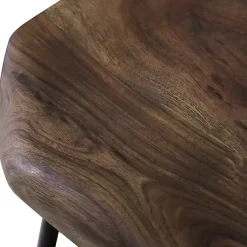 Kirklands Home Acacia Wood Seat Wrought Iron Base Counter Stool Brown Best