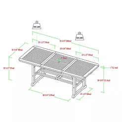 Kirklands Home Acacia Wood Slatted 7-pc. Outdoor Dining Set Brown