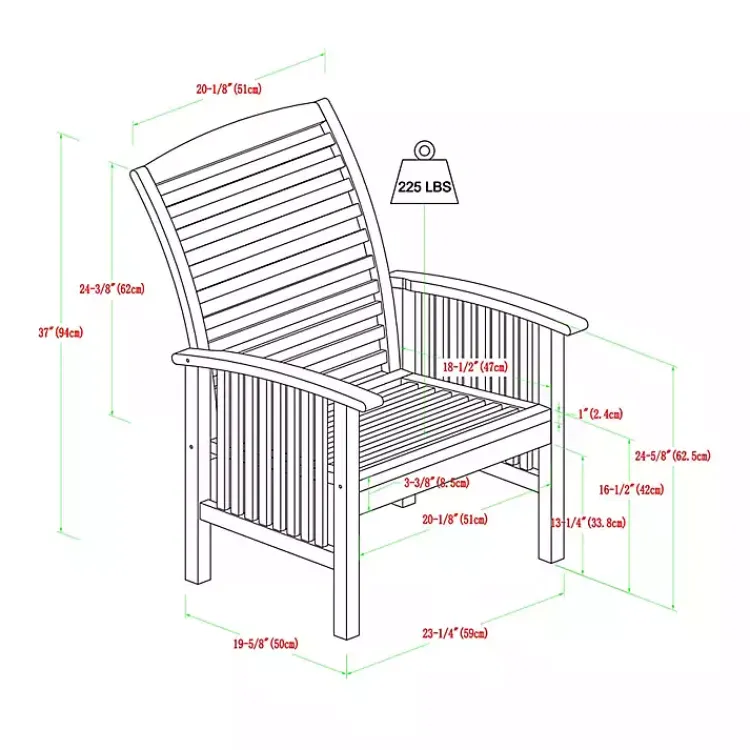 Kirklands Home Acacia Wood Slatted 7-pc. Outdoor Dining Set Brown