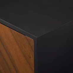 Kirklands Home Acorn and Black Chevron Door TV Stand Brown Clearance