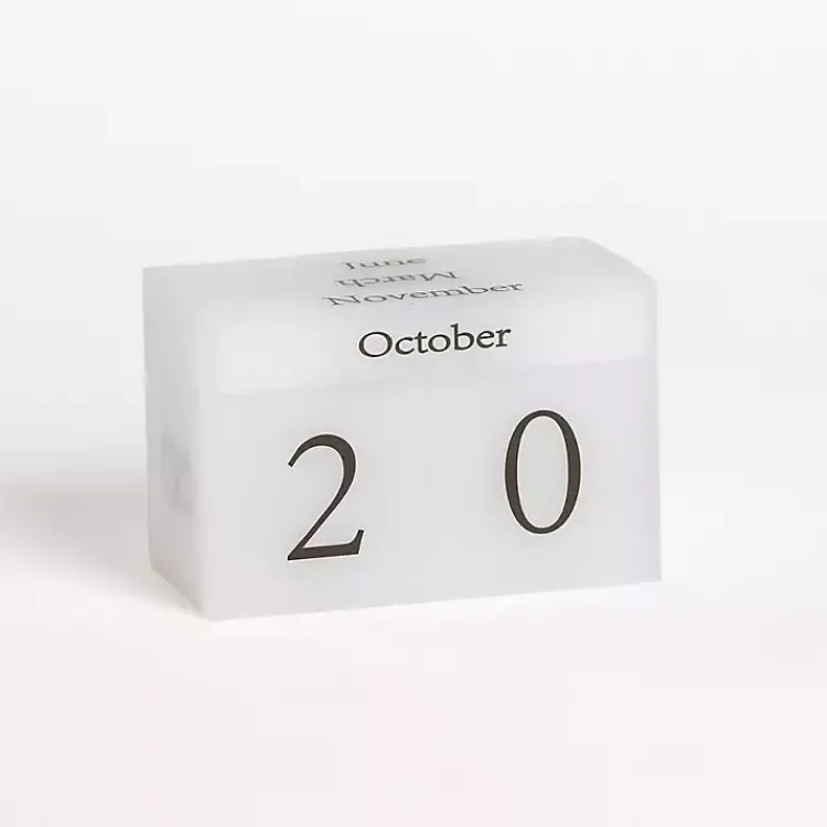 Decorative Accents>Kirklands Home Acrylic Block Calendar White
