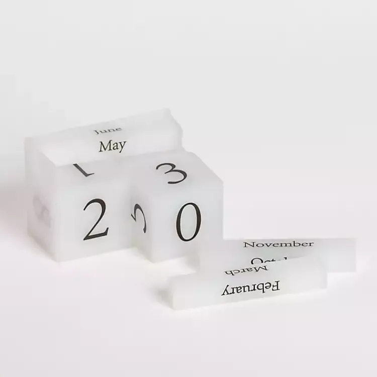 Decorative Accents>Kirklands Home Acrylic Block Calendar White
