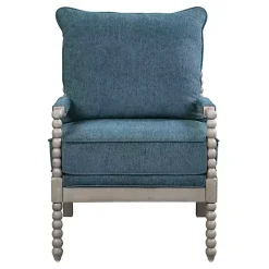 Kirklands Home Aegean Liam Turned Leg Accent Chair Blue Online
