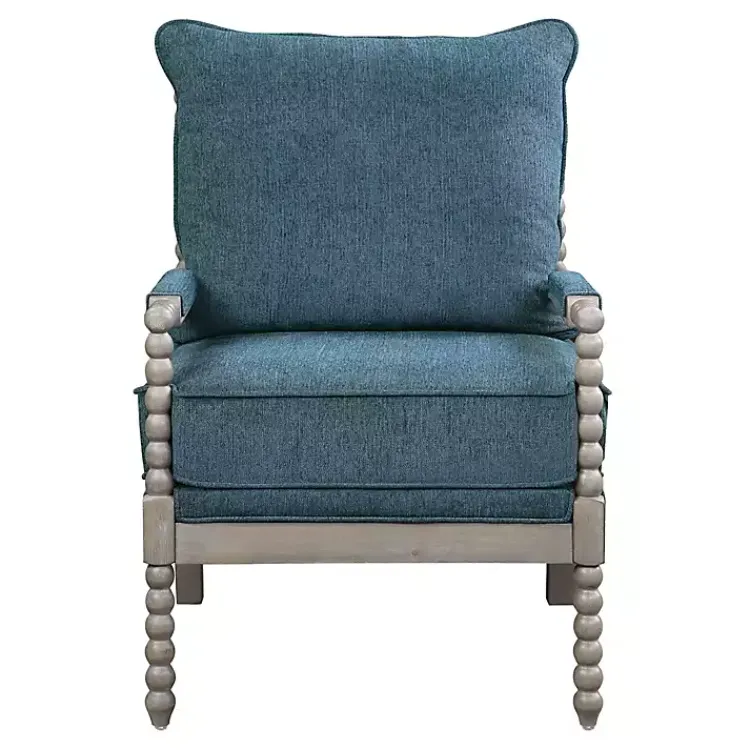 Kirklands Home Aegean Liam Turned Leg Accent Chair Blue Online