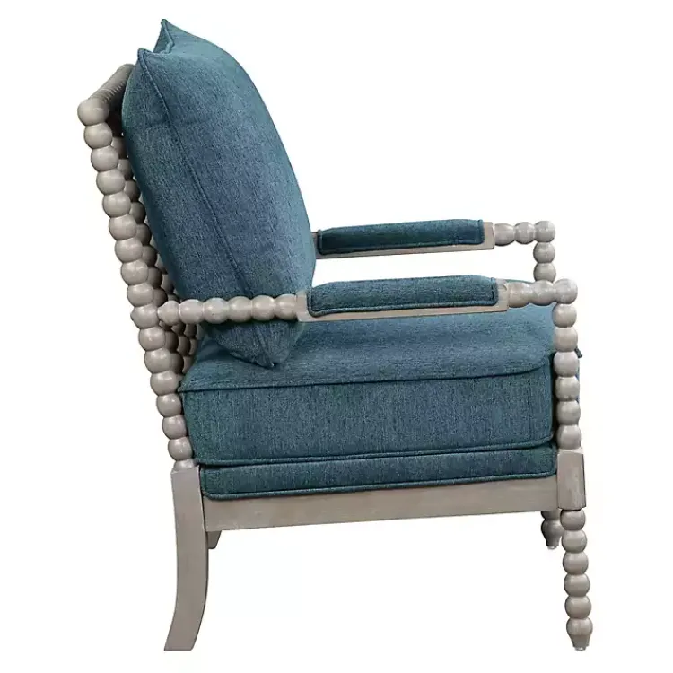 Kirklands Home Aegean Liam Turned Leg Accent Chair Blue Online