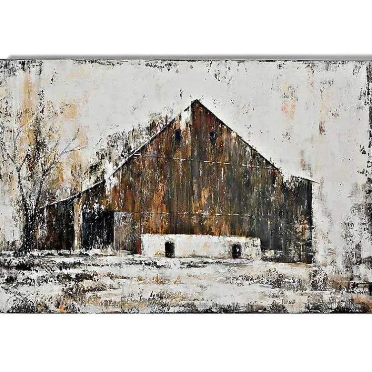 Kirklands Home Aged Barnhouse Canvas Art Print White Sale